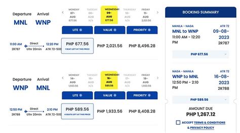 manila to naga flights price.